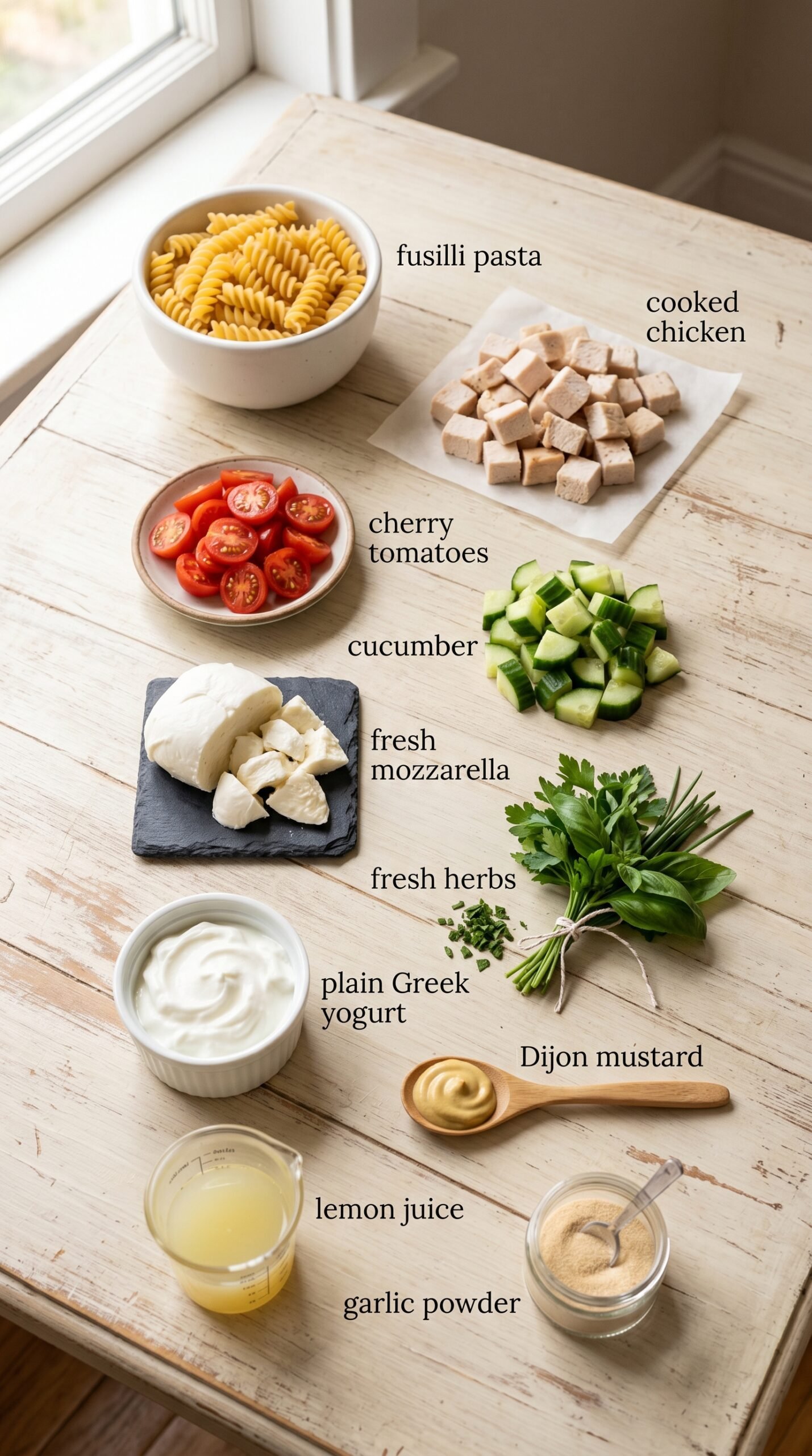 Creamy High-Protein Pasta Salad Recipe in 20 Minutes recipe ingredients