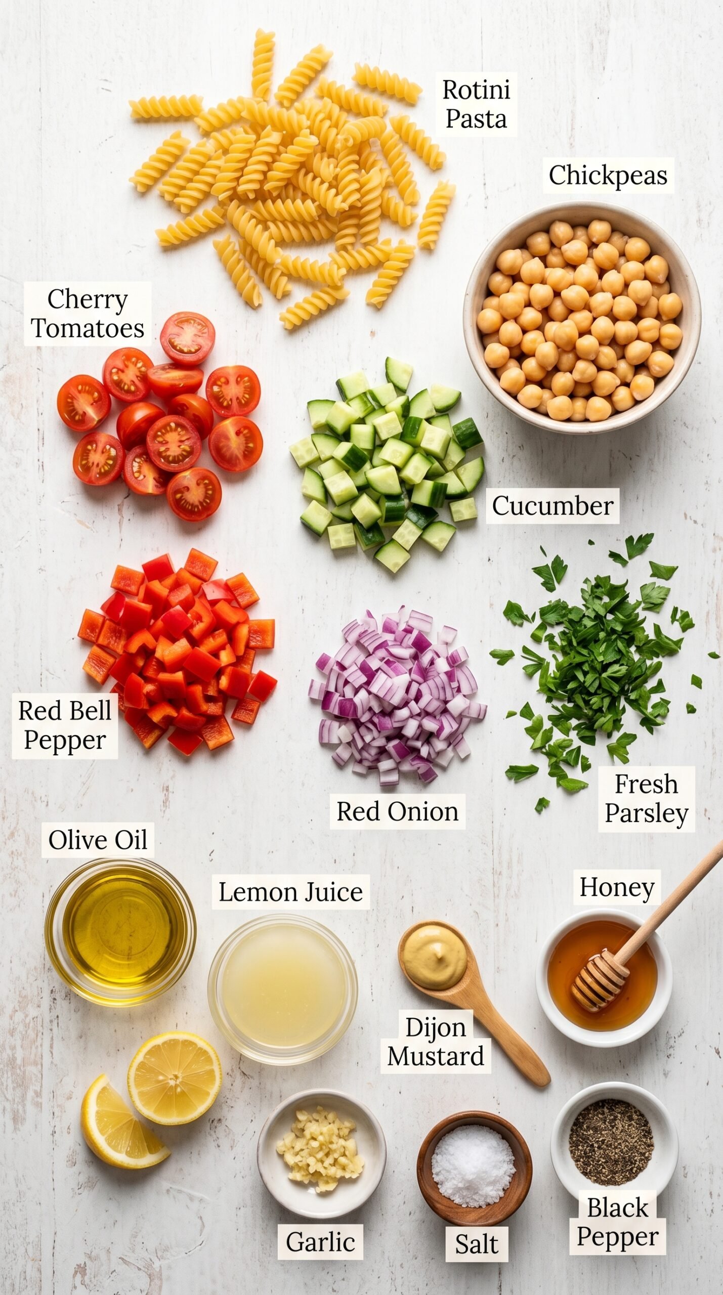 Chickpea Pasta Salad with Lemon Dijon Dressing recipe ingredients