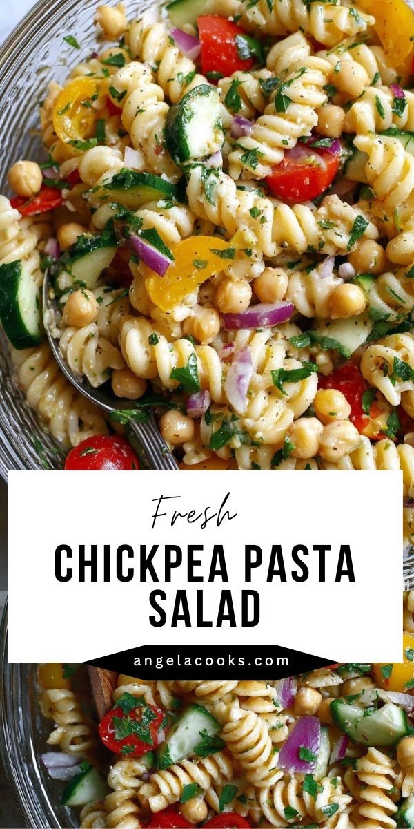 Chickpea Pasta Salad with Lemon Dijon Dressing save this recipe