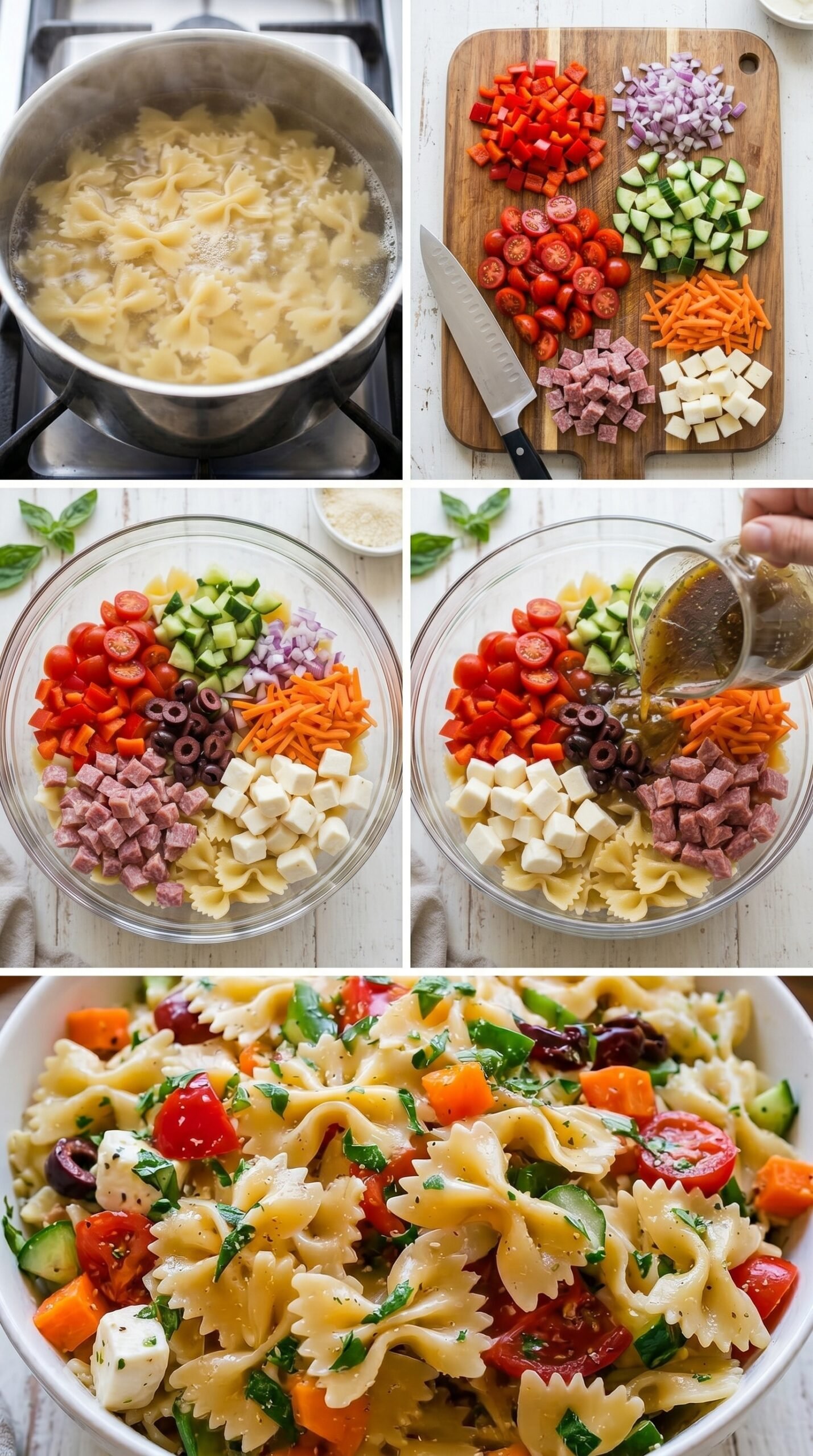 Delicious Bow Tie Pasta Salad Made Super Easy recipe instructions