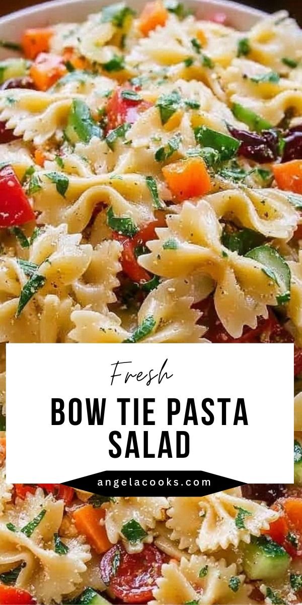 Delicious Bow Tie Pasta Salad Made Super Easy save this recipe