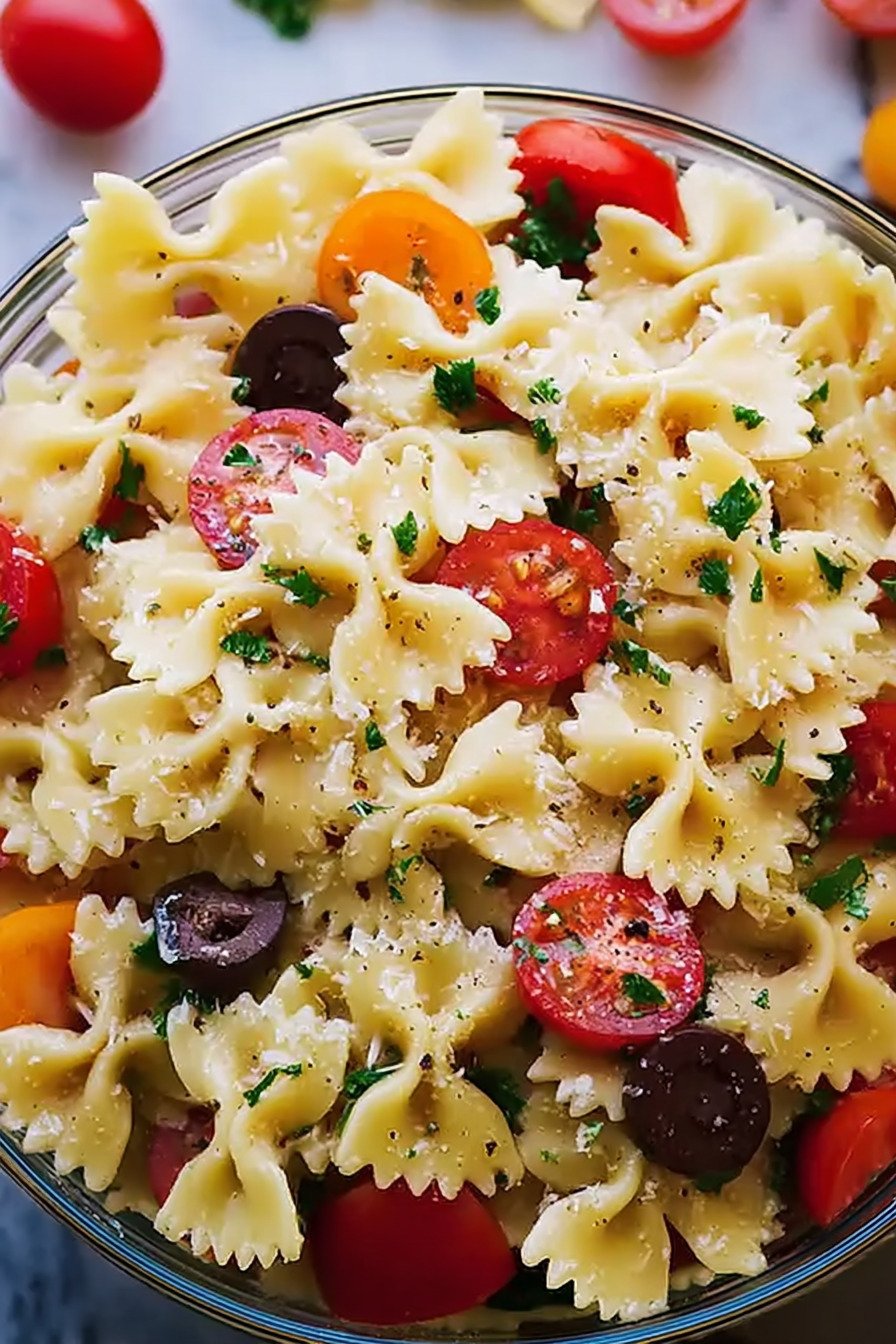 Delicious Bow Tie Pasta Salad Made Super Easy extra recipe photo