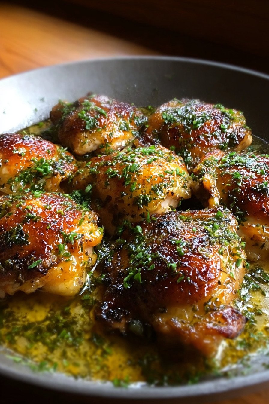 Garlic Parmesan Chicken Thighs With Crispy Skin final result