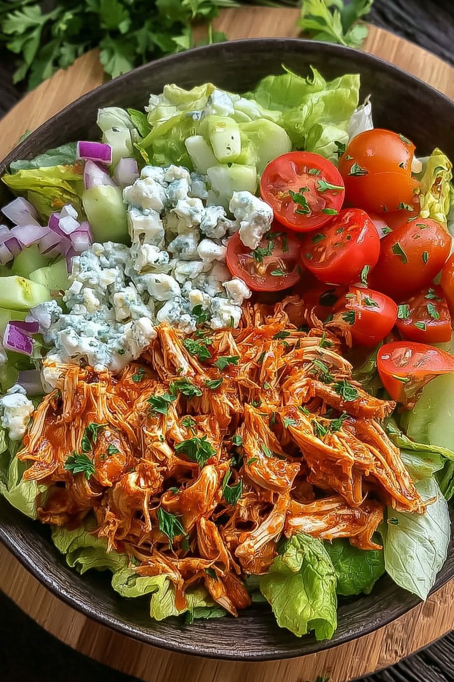 Healthy Buffalo Chicken Salad with Creamy Buffalo Yogurt Sauce extra recipe photo