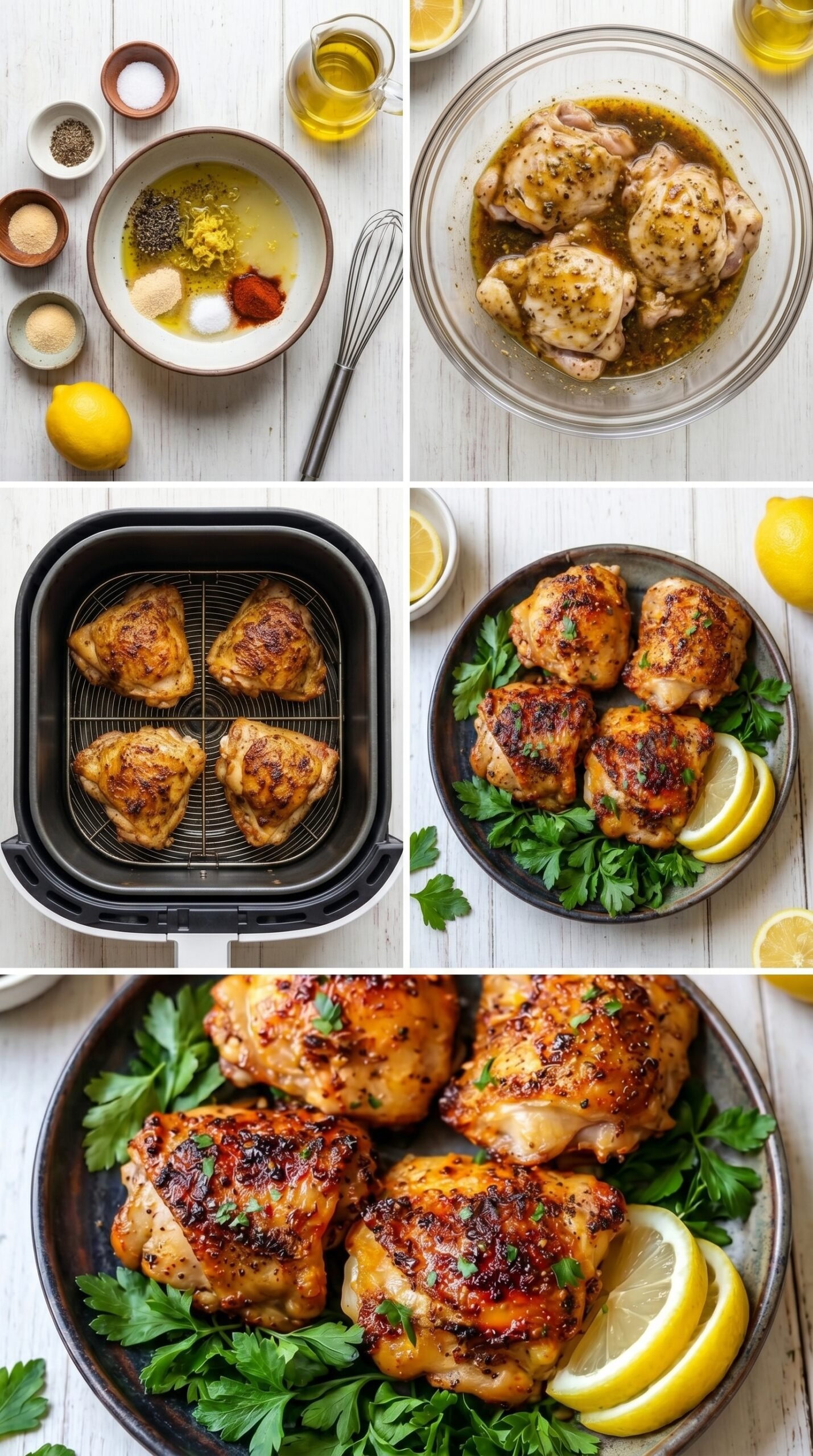 Lemon Pepper Chicken Thighs (Air Fryer) recipe instructions