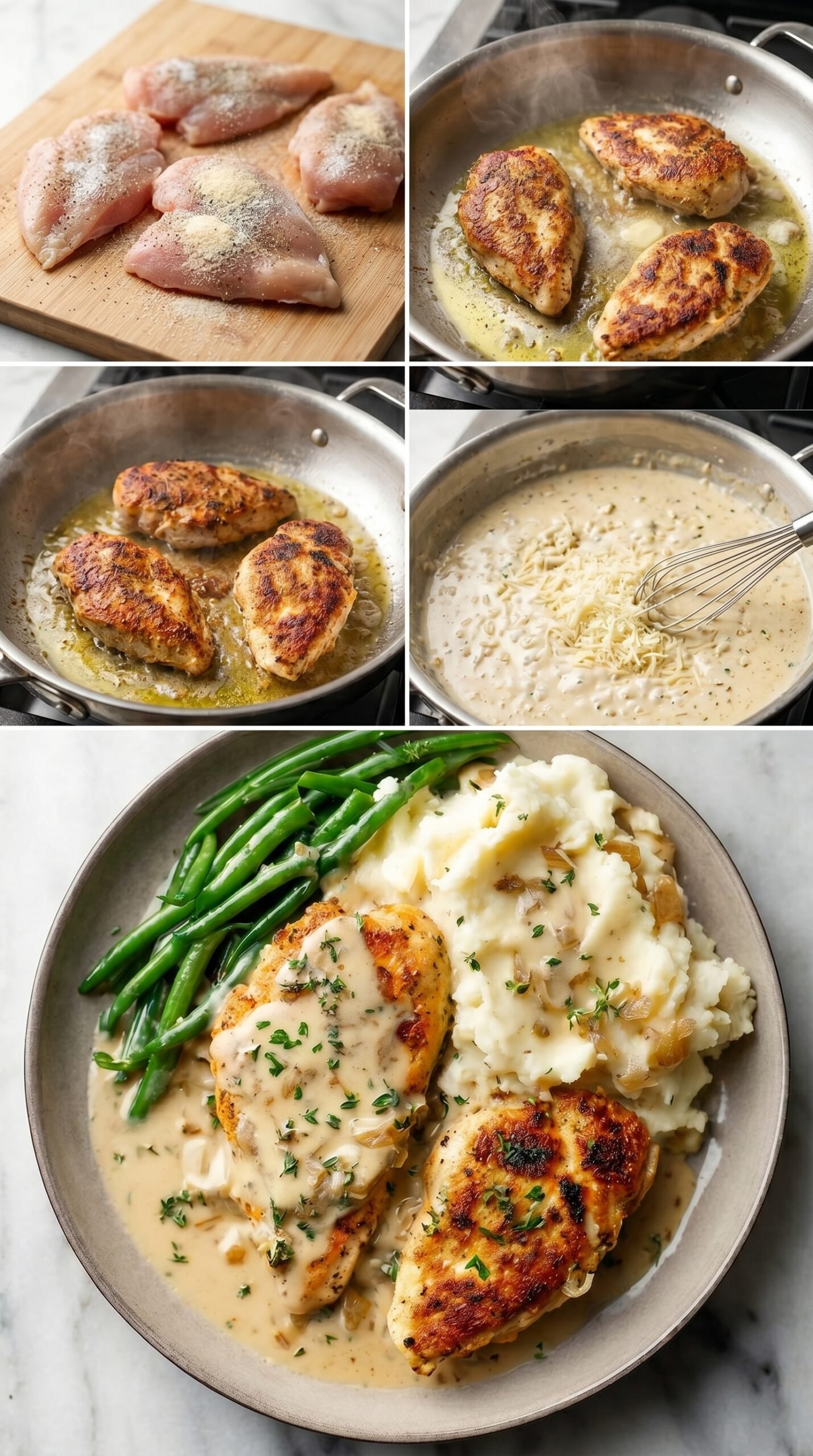 Creamy Garlic Parmesan Chicken with Skillet Parmesan Garlic Sauce recipe instructions