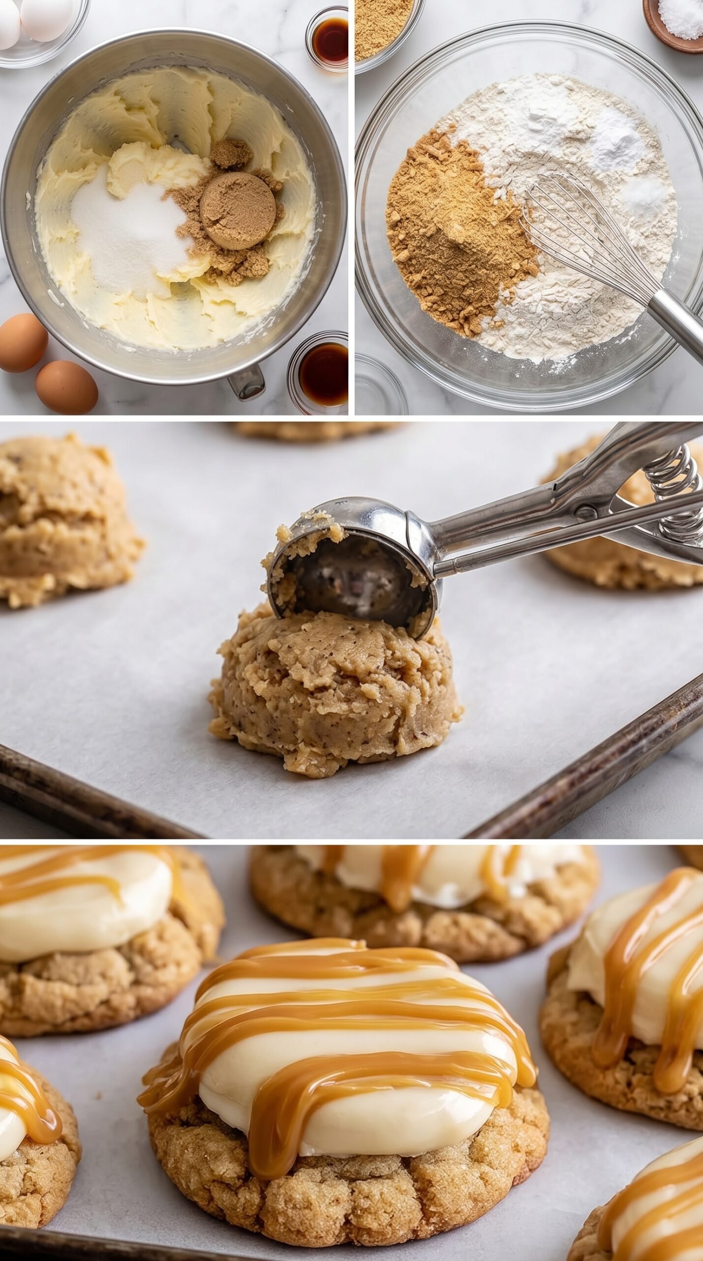 Irresistible Copycat Crumbl Salted Caramel Cheesecake Cookies recipe instructions