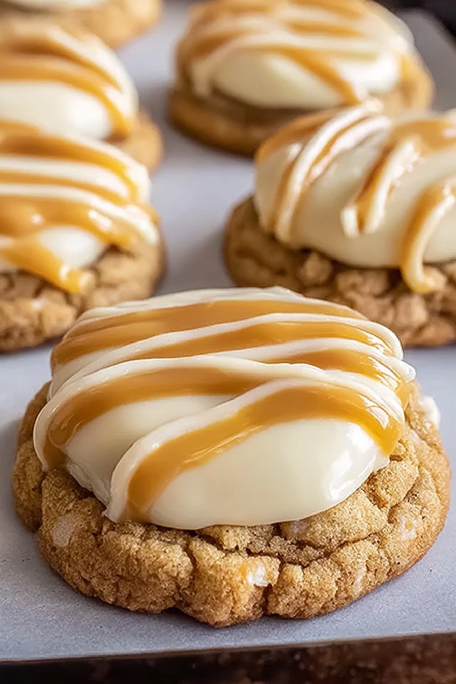Irresistible Copycat Crumbl Salted Caramel Cheesecake Cookies final result