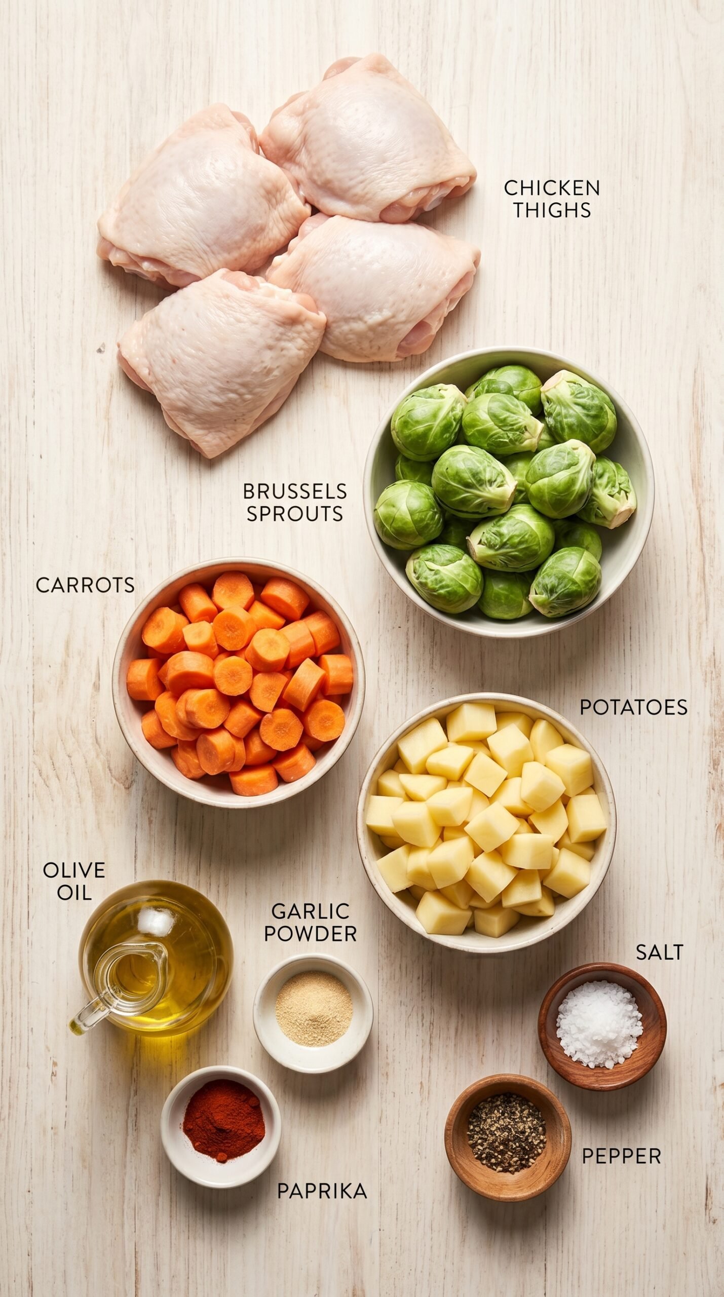 Chicken Thighs And Vegetables Sheet Pan Dinner recipe ingredients