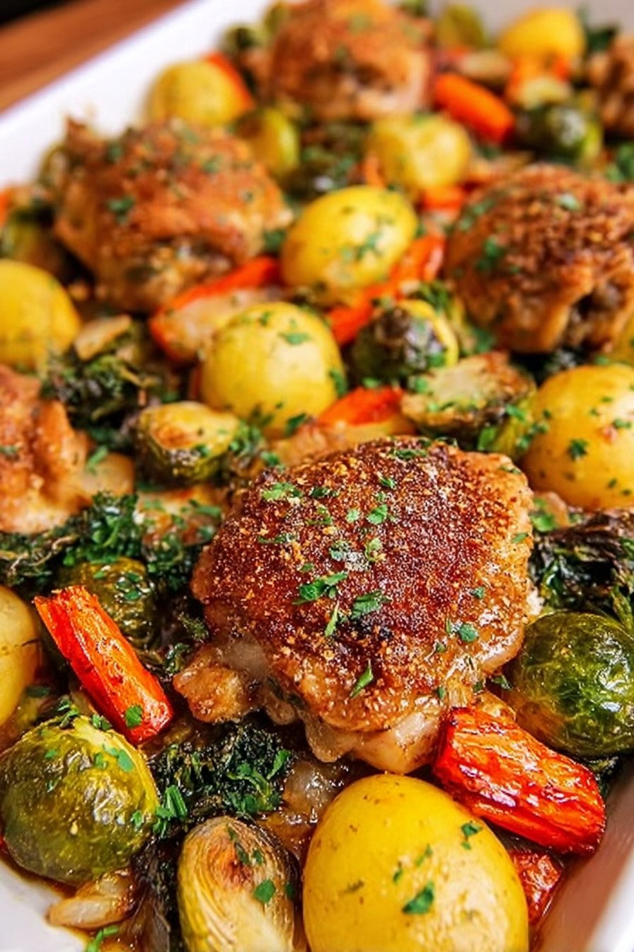 Chicken Thighs And Vegetables Sheet Pan Dinner extra recipe photo