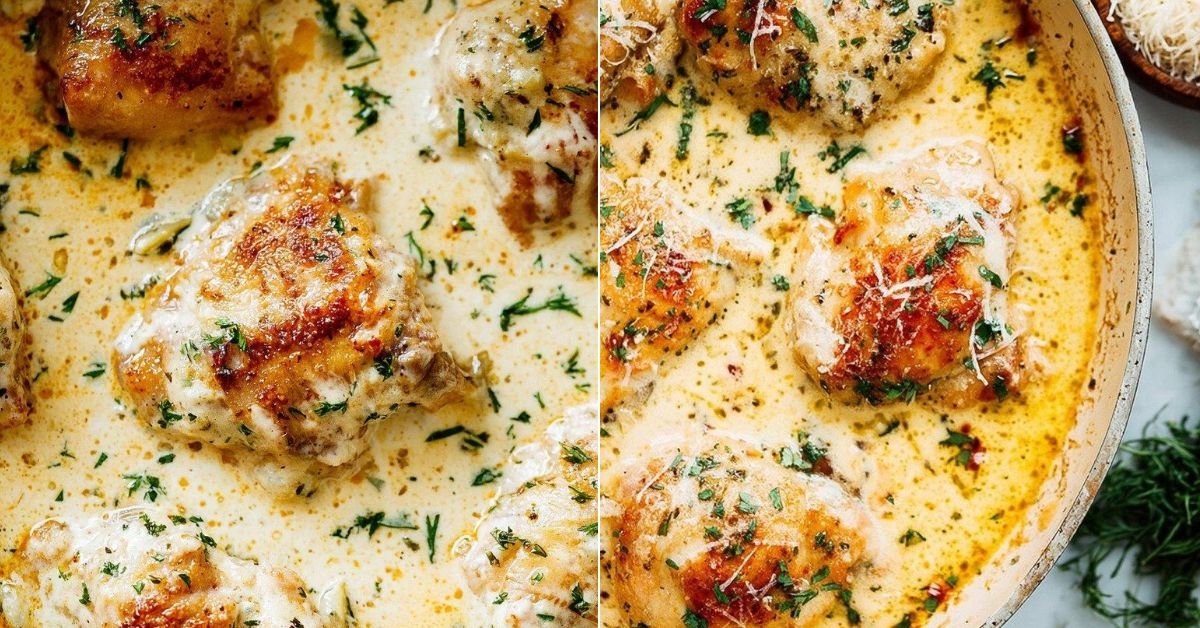 Creamy Oven Baked Chicken Thighs with Parmesan Sauce recipe photo