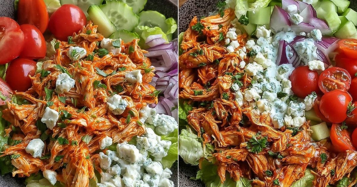 Healthy Buffalo Chicken Salad with Creamy Buffalo Yogurt Sauce recipe photo