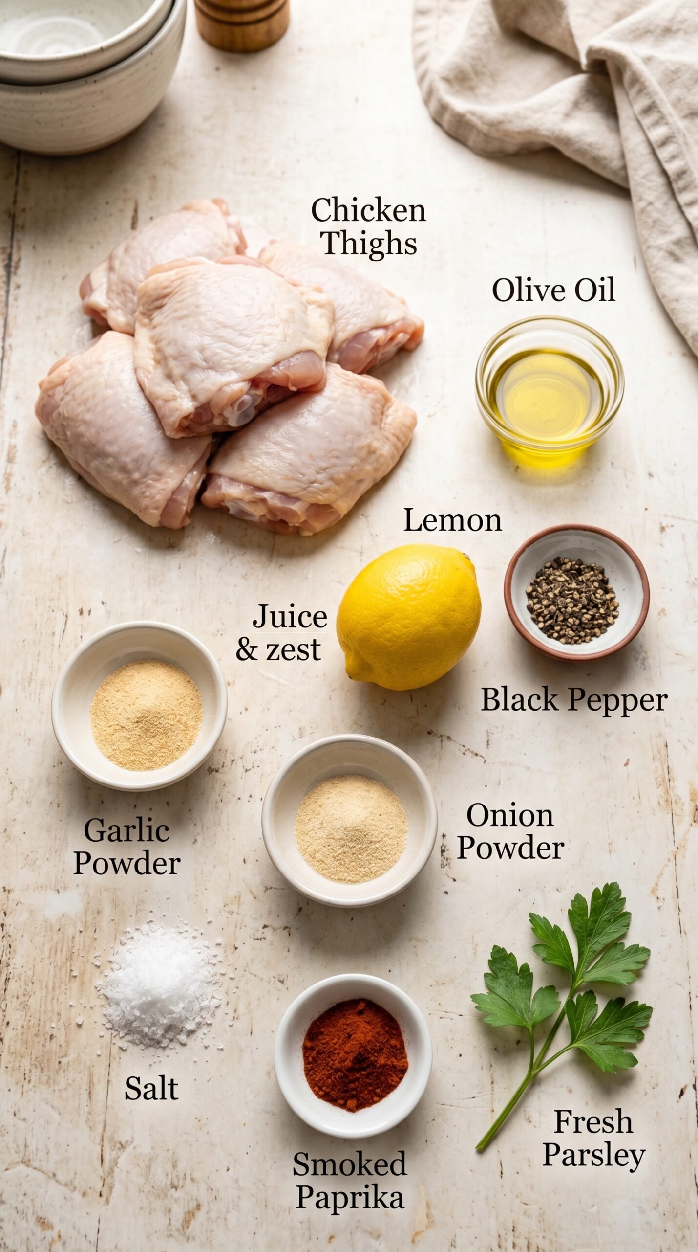 Lemon Pepper Chicken Thighs (Air Fryer) recipe ingredients