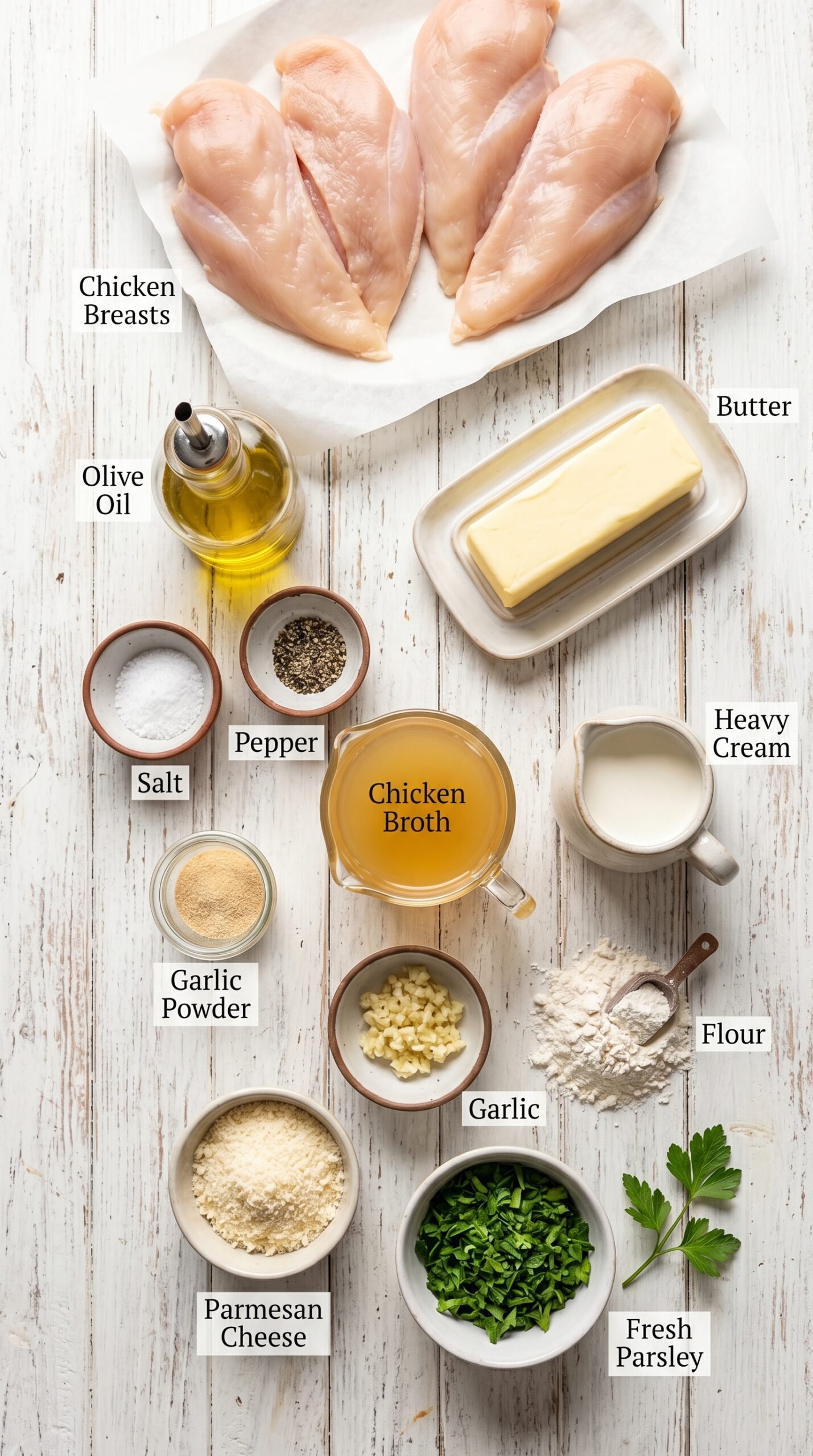 Creamy Garlic Parmesan Chicken with Skillet Parmesan Garlic Sauce recipe ingredients