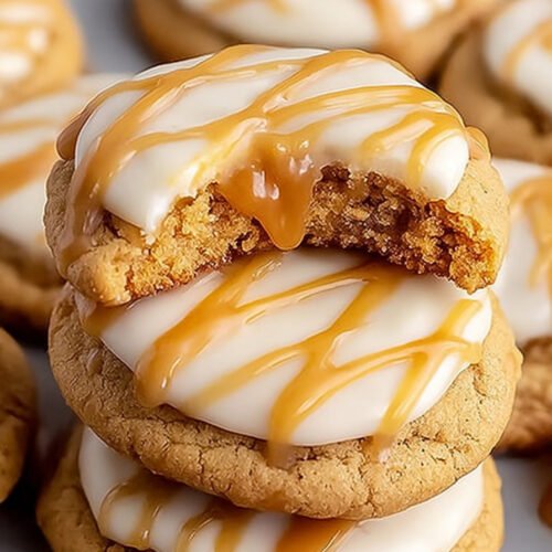 Irresistible Copycat Crumbl Salted Caramel Cheesecake Cookies extra recipe photo