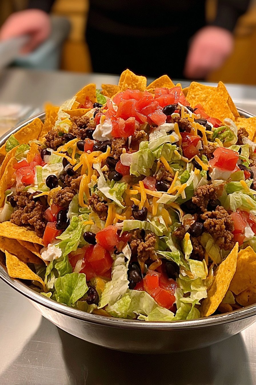 Easy Doritos Taco Salad With Crunchy Taco Salad Doritos Flavor final result