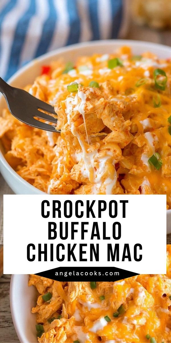 Buffalo Chicken Mac and Cheese for Creamy Slow Cooker Dinner save this recipe