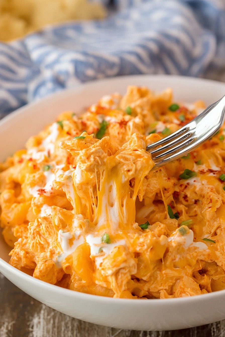 Buffalo Chicken Mac and Cheese for Creamy Slow Cooker Dinner extra recipe photo