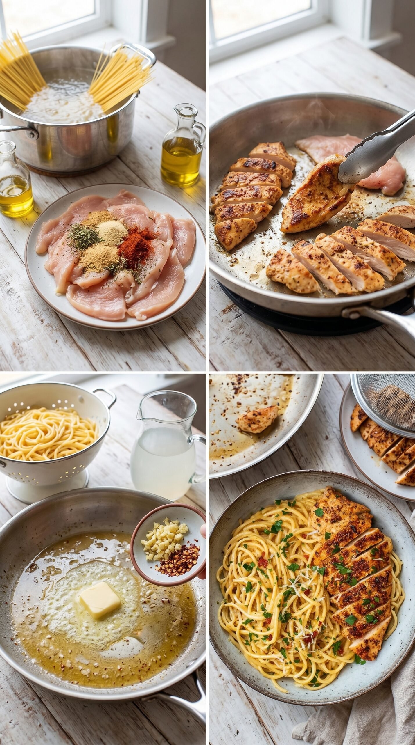 Garlic Butter Chicken Pasta for a Juicy, Savory Chicken Dinner recipe instructions