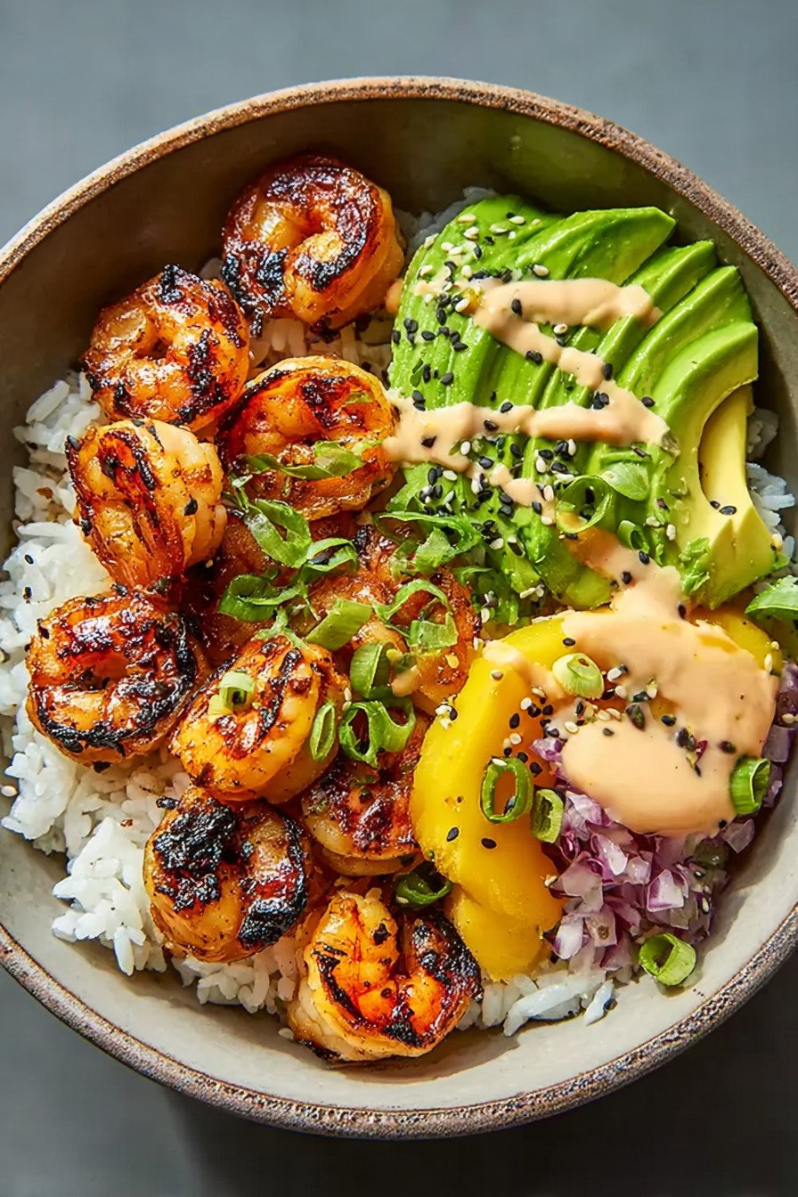 The Ultimate Charred Shrimp And Avocado Bowl final result