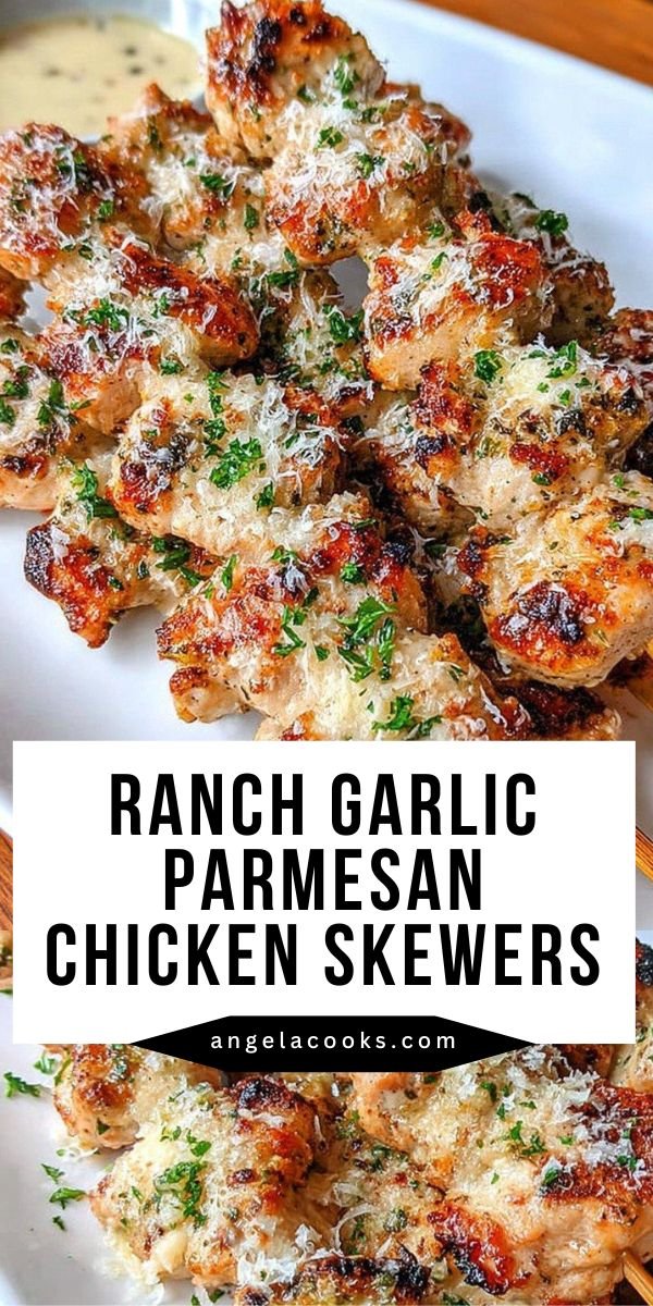 Ranch Garlic Parmesan Chicken Skewers save this recipe