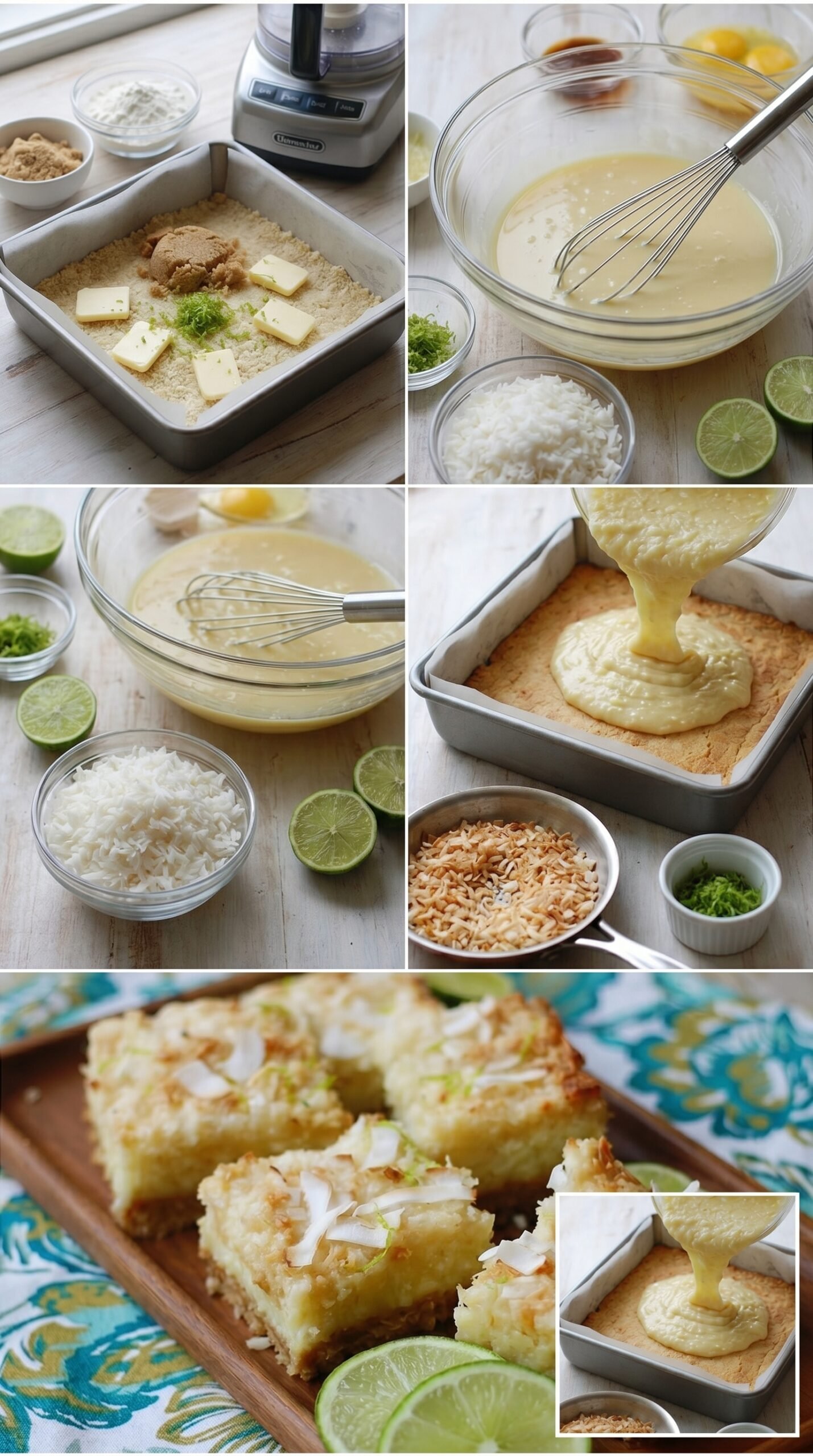 Coconut Lime Bars with Macadamia Shortbread Crust recipe instructions