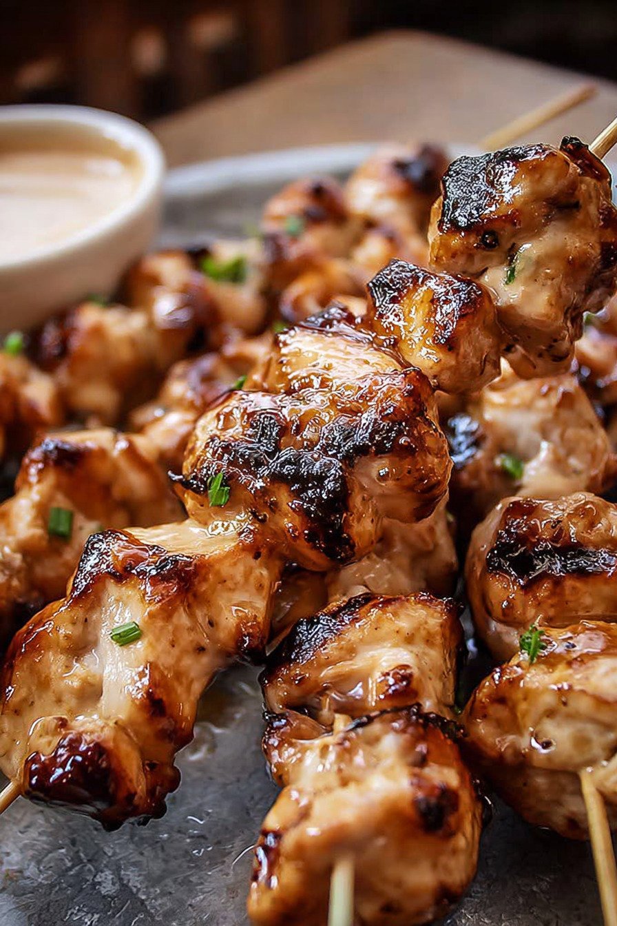 Bang Bang Chicken Skewers final result